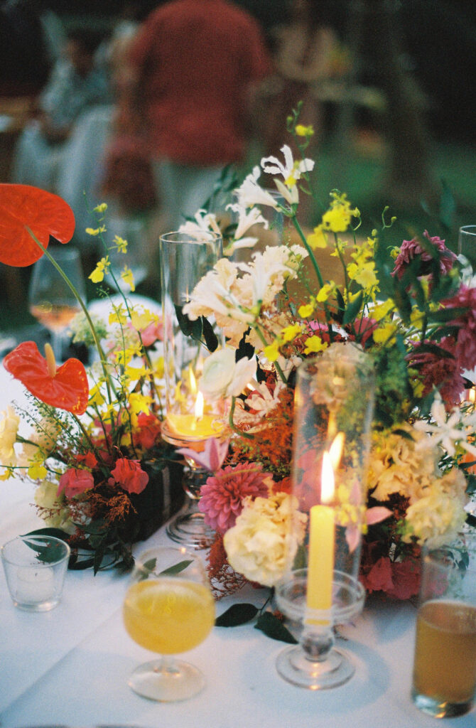 Wedding table set up at the Monaci delle Terre Nere restaurant. 