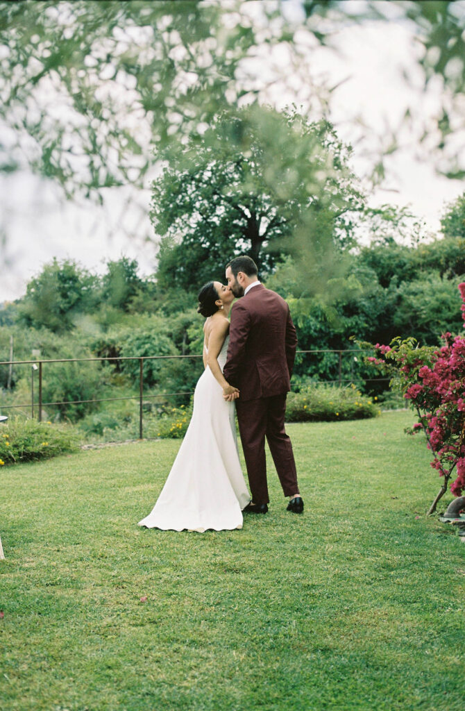 Destination wedding in Sicily captured during golden hour portraits. 